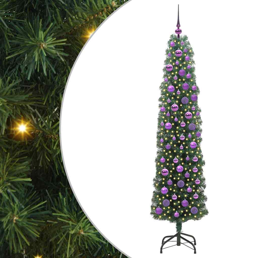 vidaXL Artificial Christmas Tree with 300 LEDs with Stand Green 180 cm - 45327