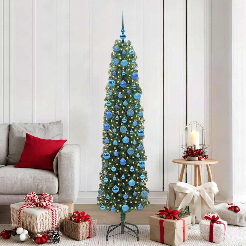 vidaXL Artificial Christmas Tree with 300 LEDs with Stand Green 180 cm - 45340