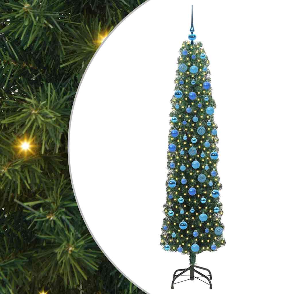vidaXL Artificial Christmas Tree with 300 LEDs with Stand Green 180 cm - 45340