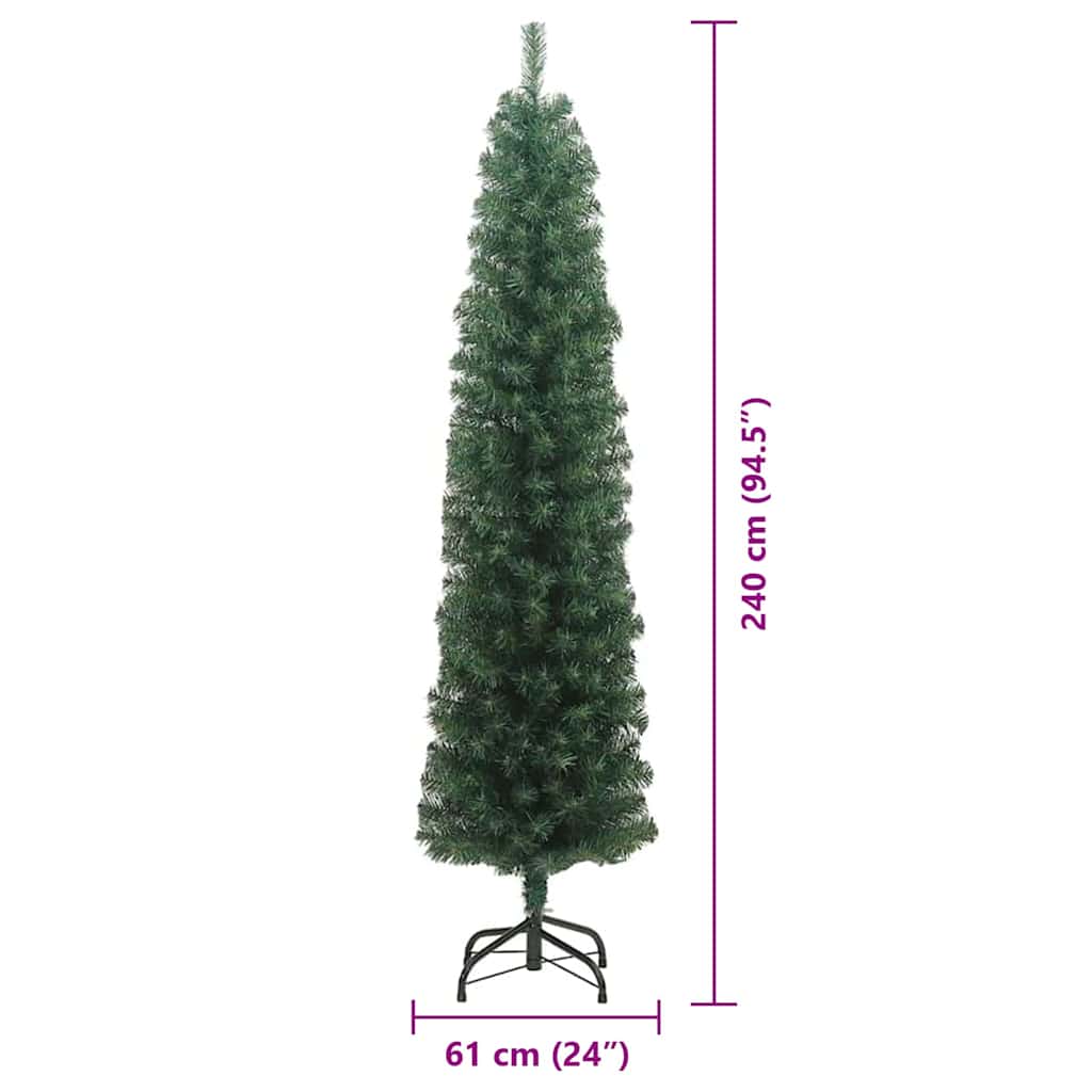 vidaXL Artificial Christmas Tree with 300 LEDs with Stand Green 240 cm - 45342