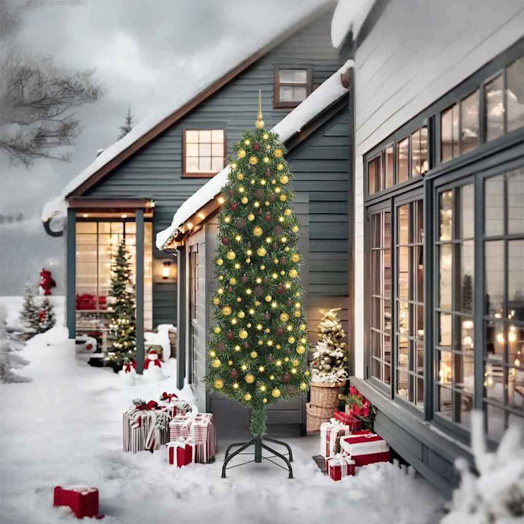 vidaXL Artificial Christmas Tree with 300 LEDs with Stand Green 240 cm - 45343