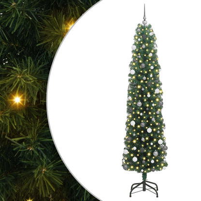 vidaXL Artificial Christmas Tree with 300 LEDs with Stand Green 240 cm - 45344