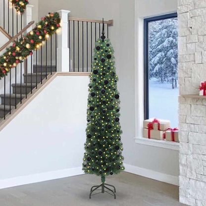 vidaXL Artificial Christmas Tree with 300 LEDs with Stand Green 240 cm - 45347
