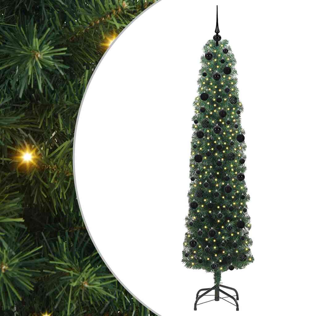 vidaXL Artificial Christmas Tree with 300 LEDs with Stand Green 240 cm - 45347