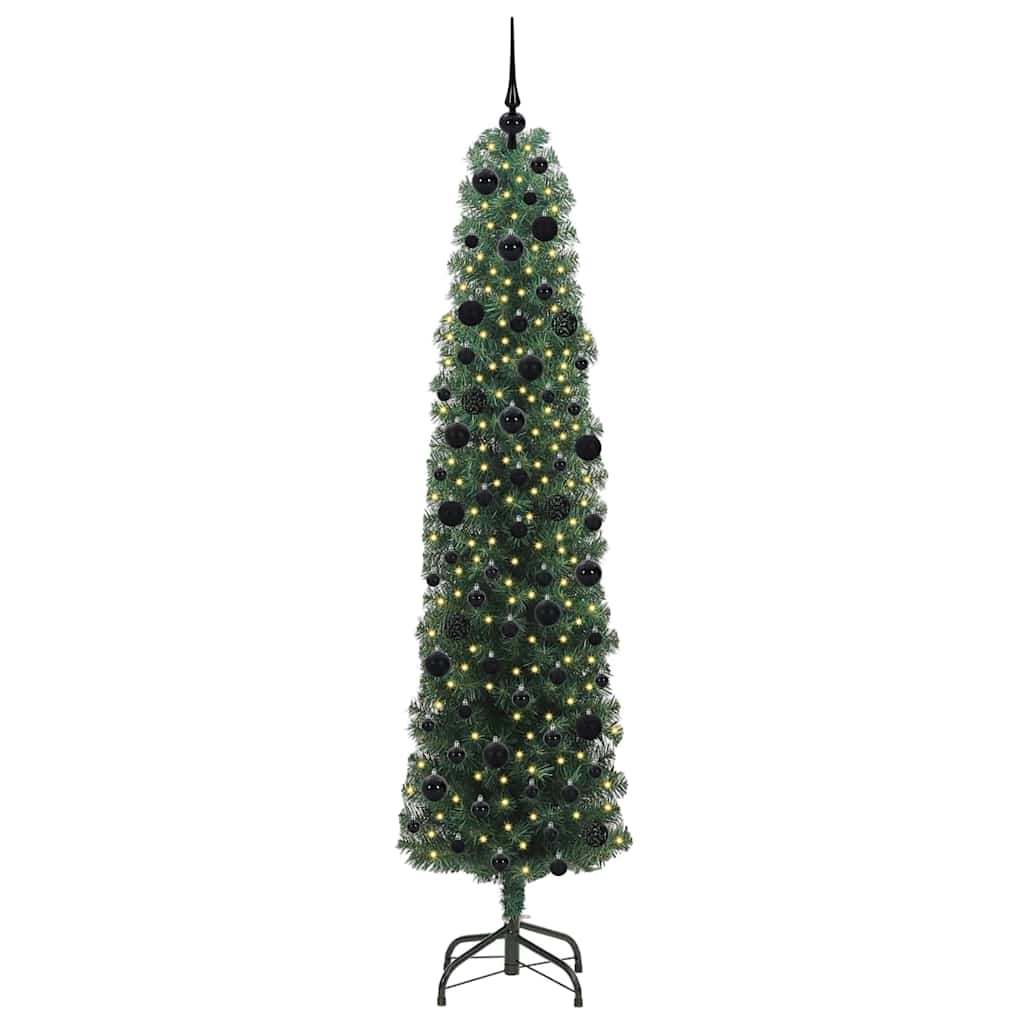 vidaXL Artificial Christmas Tree with 300 LEDs with Stand Green 240 cm - 45347