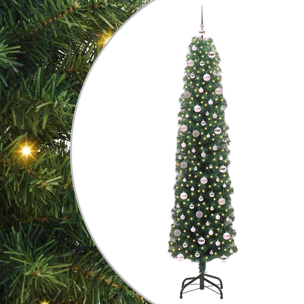 vidaXL Artificial Christmas Tree with 300 LEDs with Stand Green 240 cm - 45352
