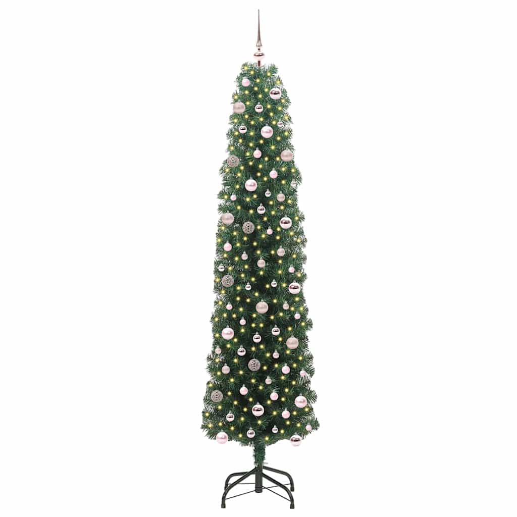 vidaXL Artificial Christmas Tree with 300 LEDs with Stand Green 240 cm - 45352