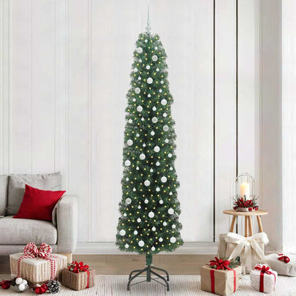 vidaXL Artificial Christmas Tree with 300 LEDs with Stand Green 240 cm - 45365