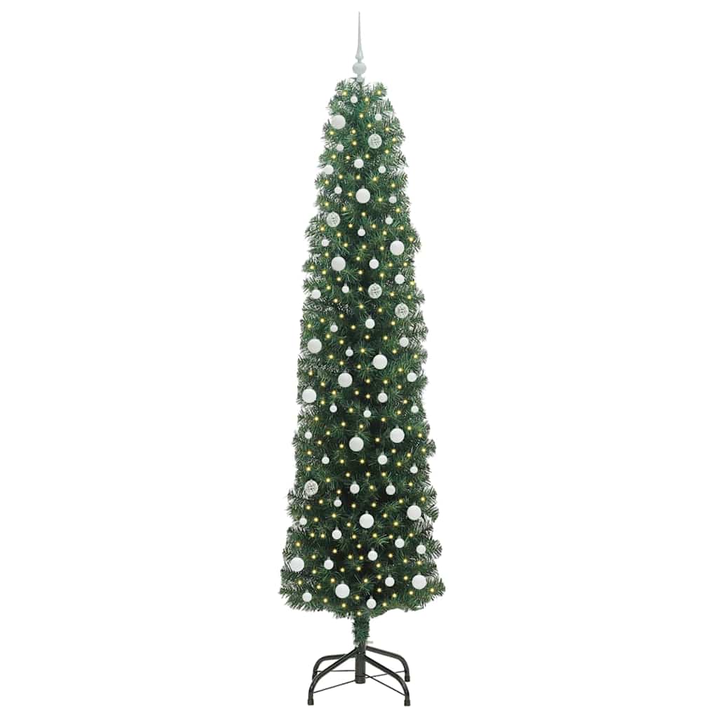 vidaXL Artificial Christmas Tree with 300 LEDs with Stand Green 240 cm - 45365