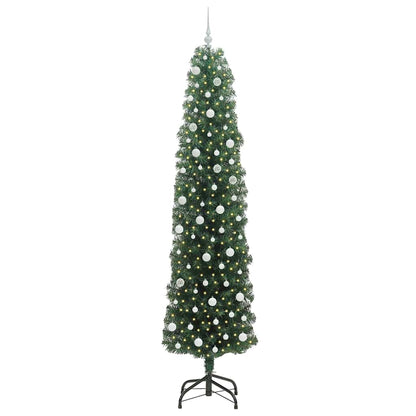 vidaXL Artificial Christmas Tree with 300 LEDs with Stand Green 240 cm - 45365