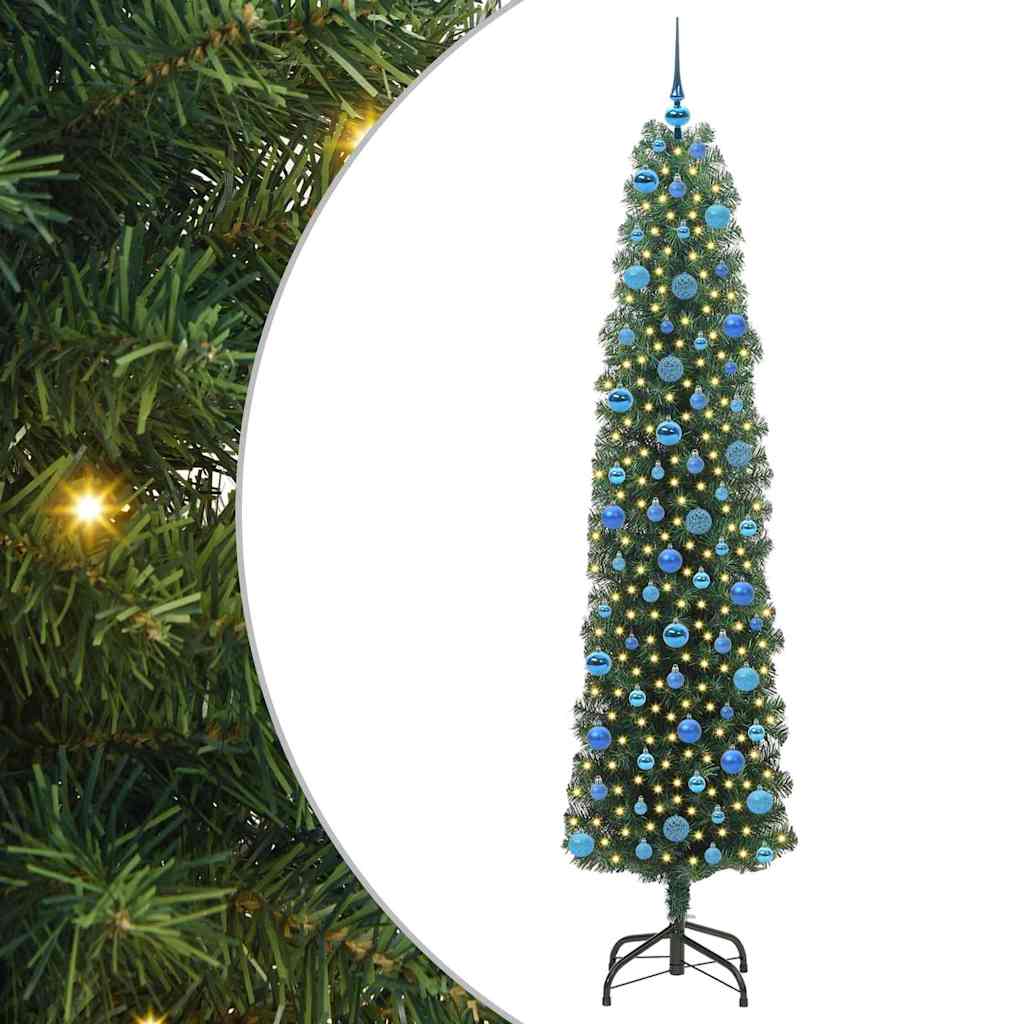 vidaXL Artificial Christmas Tree with 300 LEDs with Stand Green 240 cm - 45377