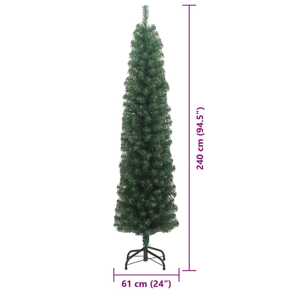 vidaXL Artificial Christmas Tree with 300 LEDs with Stand Green 240 cm - 45377