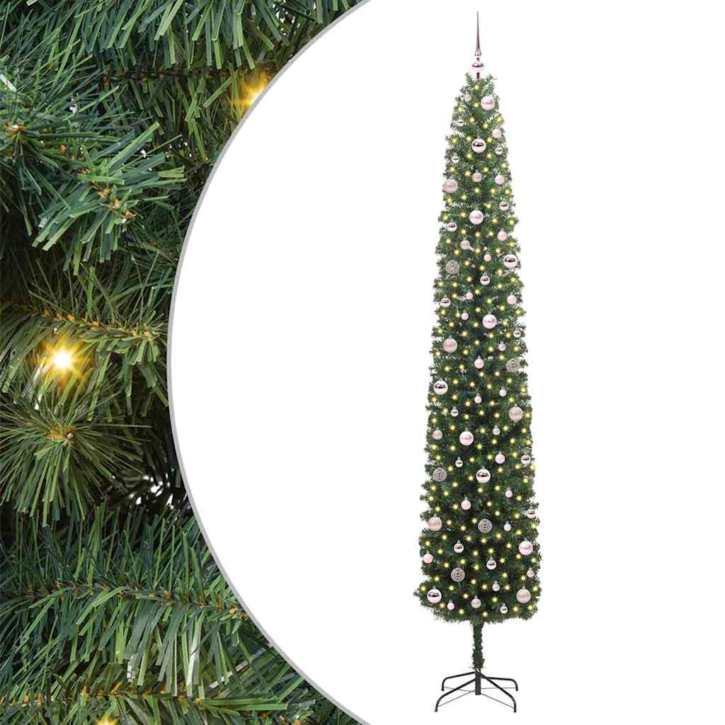 vidaXL Artificial Christmas Tree with 300 LEDs with Stand Green 270 cm - 45379