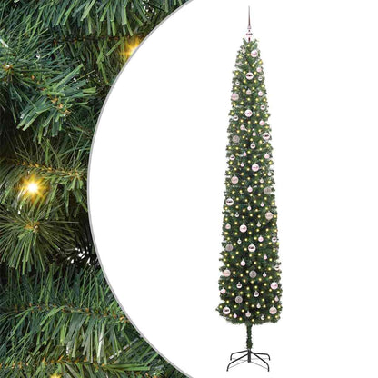 vidaXL Artificial Christmas Tree with 300 LEDs with Stand Green 270 cm - 45379