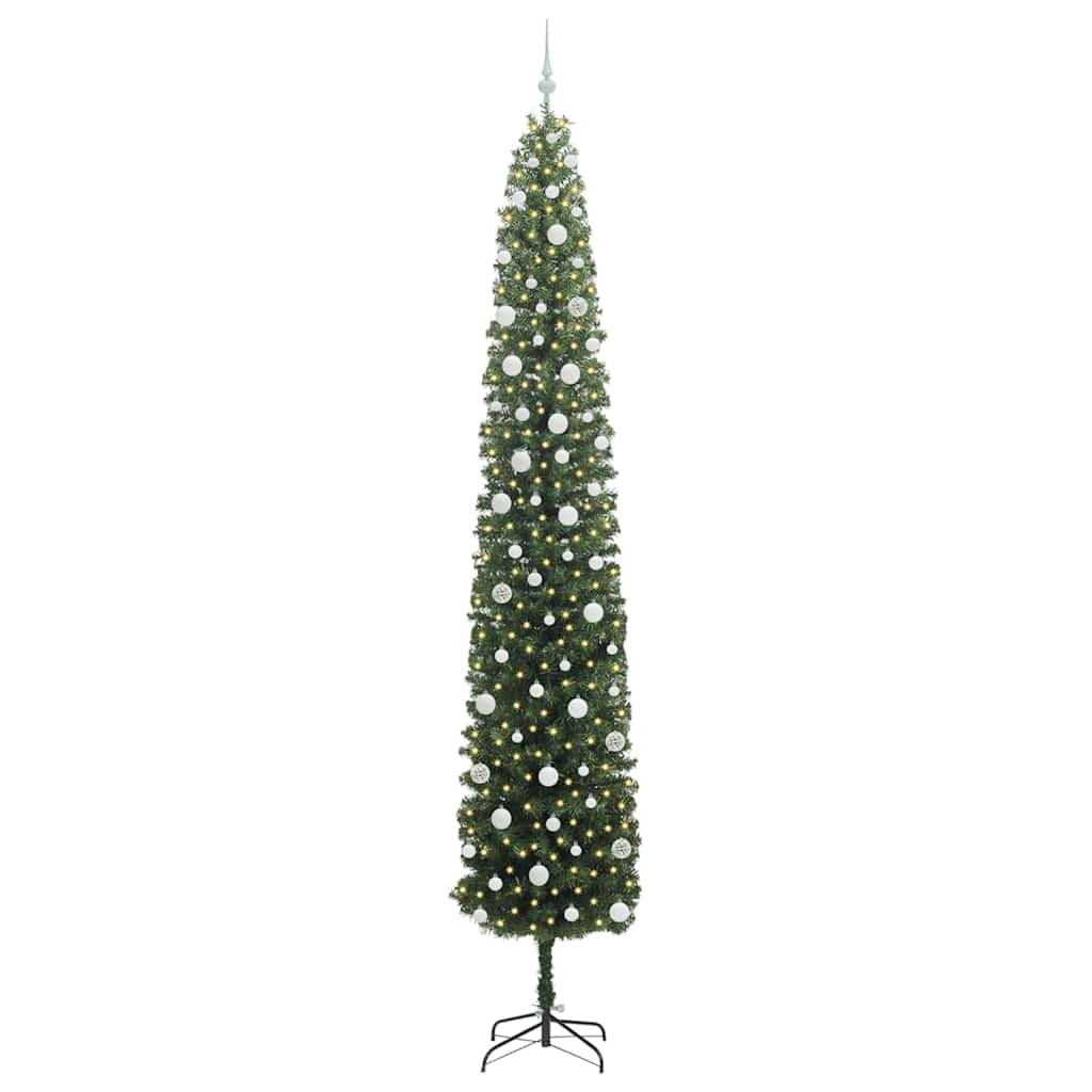 vidaXL Artificial Christmas Tree with 300 LEDs with Stand Green 270 cm - 45390