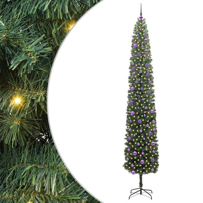vidaXL Artificial Christmas Tree with 300 LEDs with Stand Green 270 cm - 45397