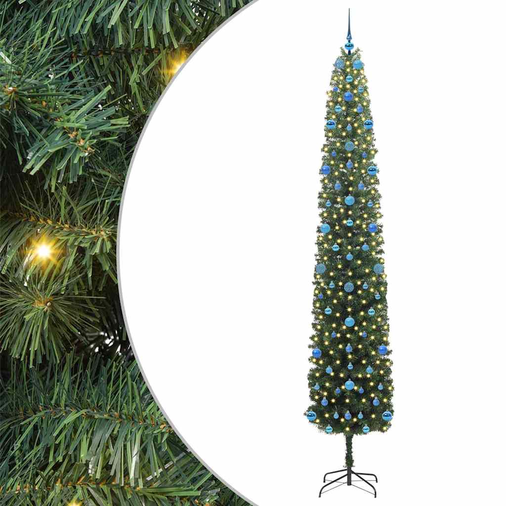 vidaXL Artificial Christmas Tree with 300 LEDs with Stand Green 270 cm - 45401