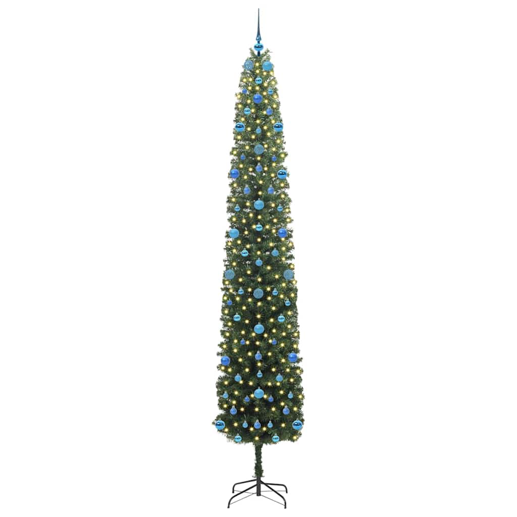 vidaXL Artificial Christmas Tree with 300 LEDs with Stand Green 270 cm - 45401