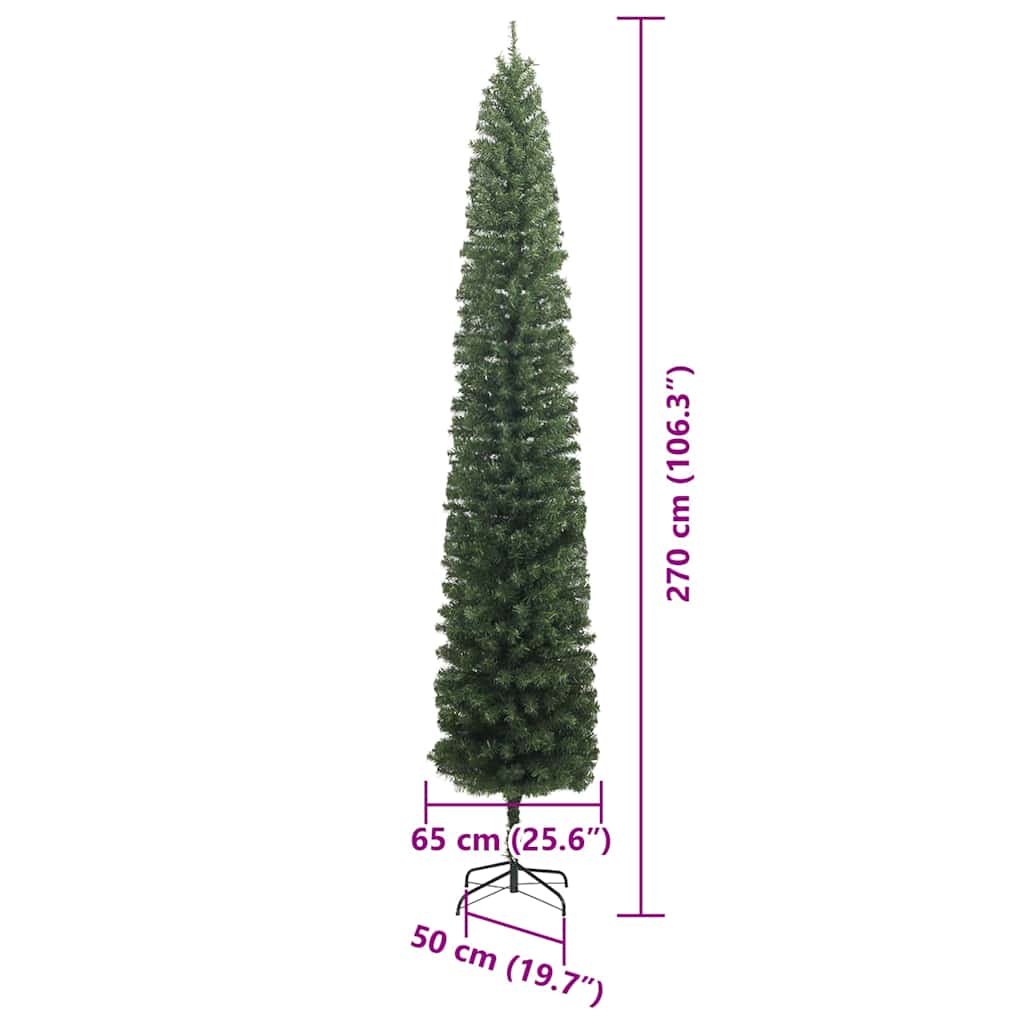 vidaXL Artificial Christmas Tree with 300 LEDs with Stand Green 270 cm - 45401
