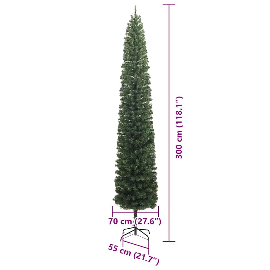 vidaXL Artificial Christmas Tree with 300 LEDs with Stand Green 300 cm