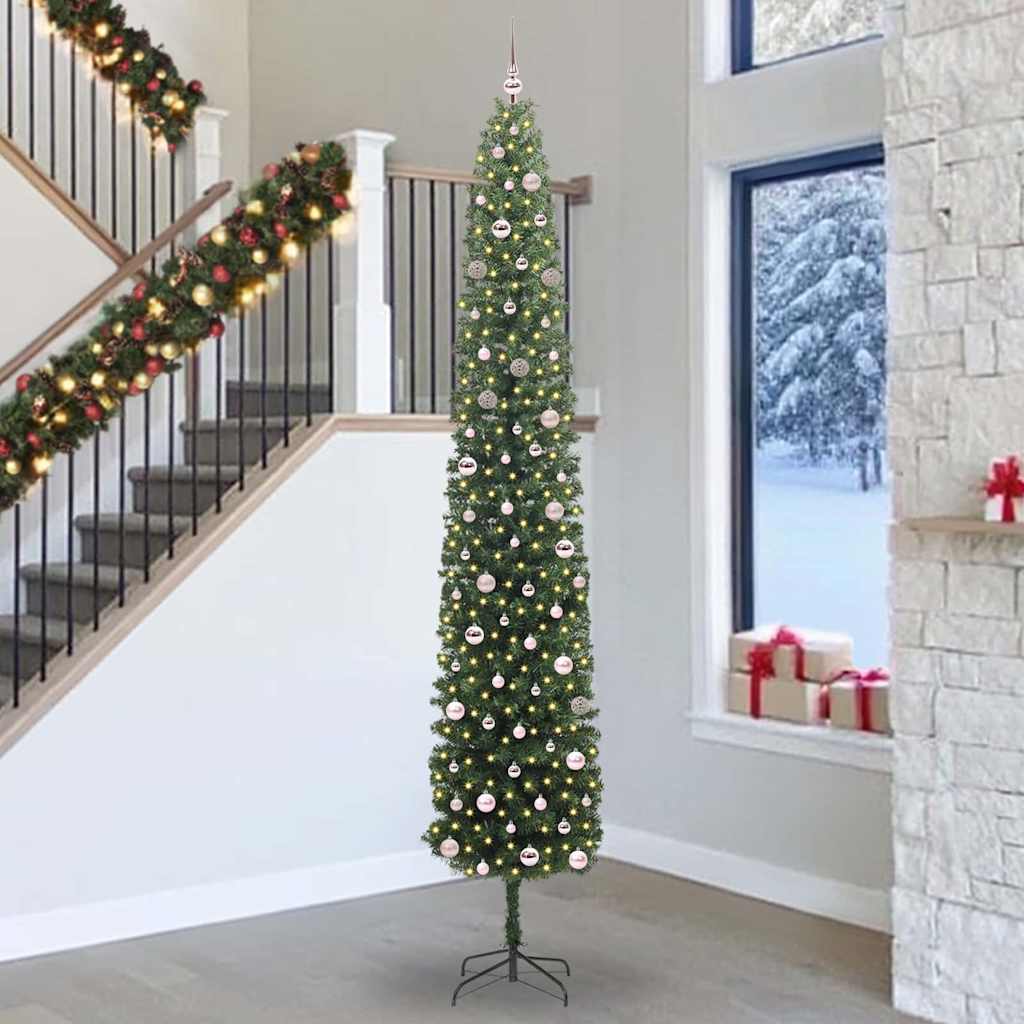 vidaXL Artificial Christmas Tree with 300 LEDs with Stand Green 300 cm - 45405