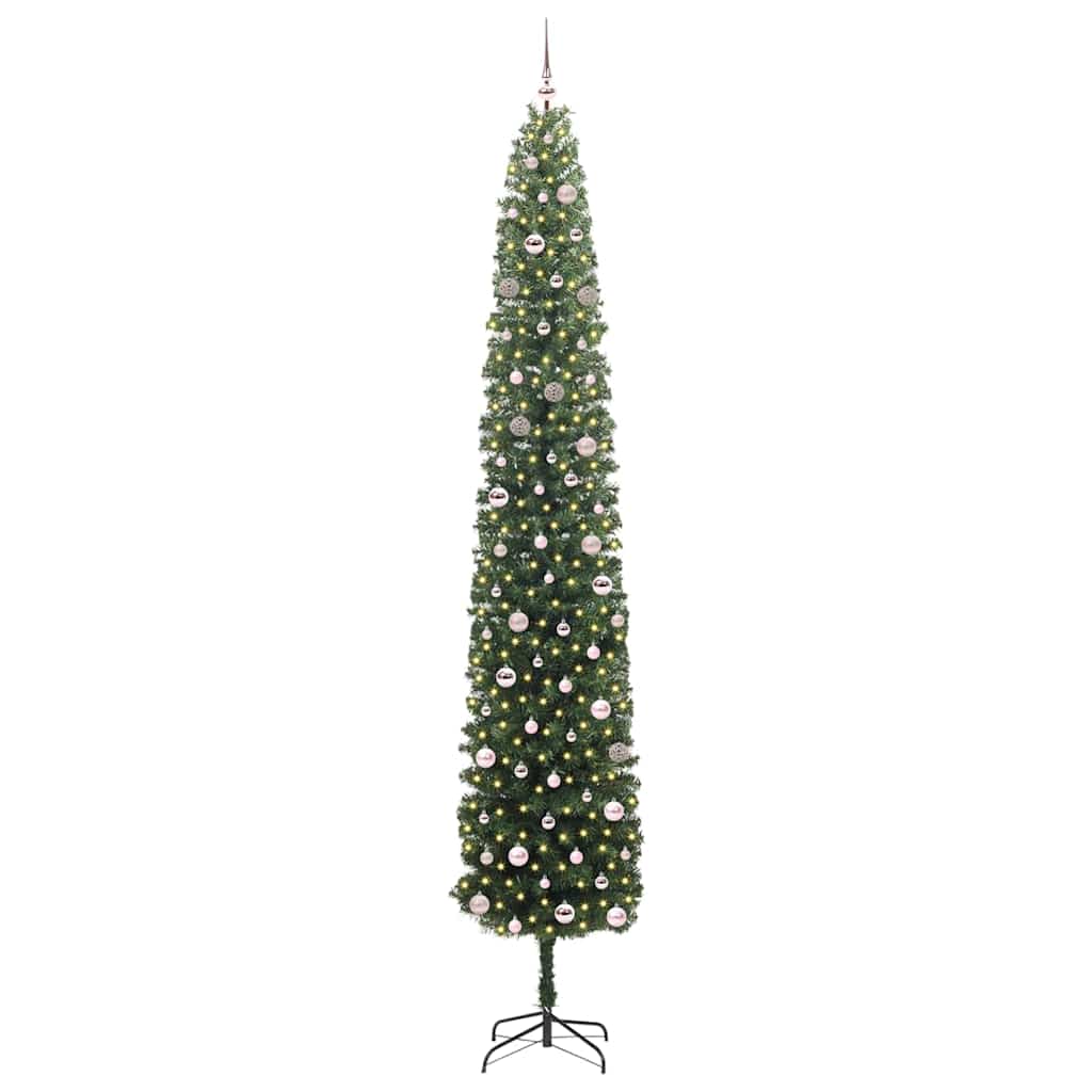 vidaXL Artificial Christmas Tree with 300 LEDs with Stand Green 300 cm - 45405