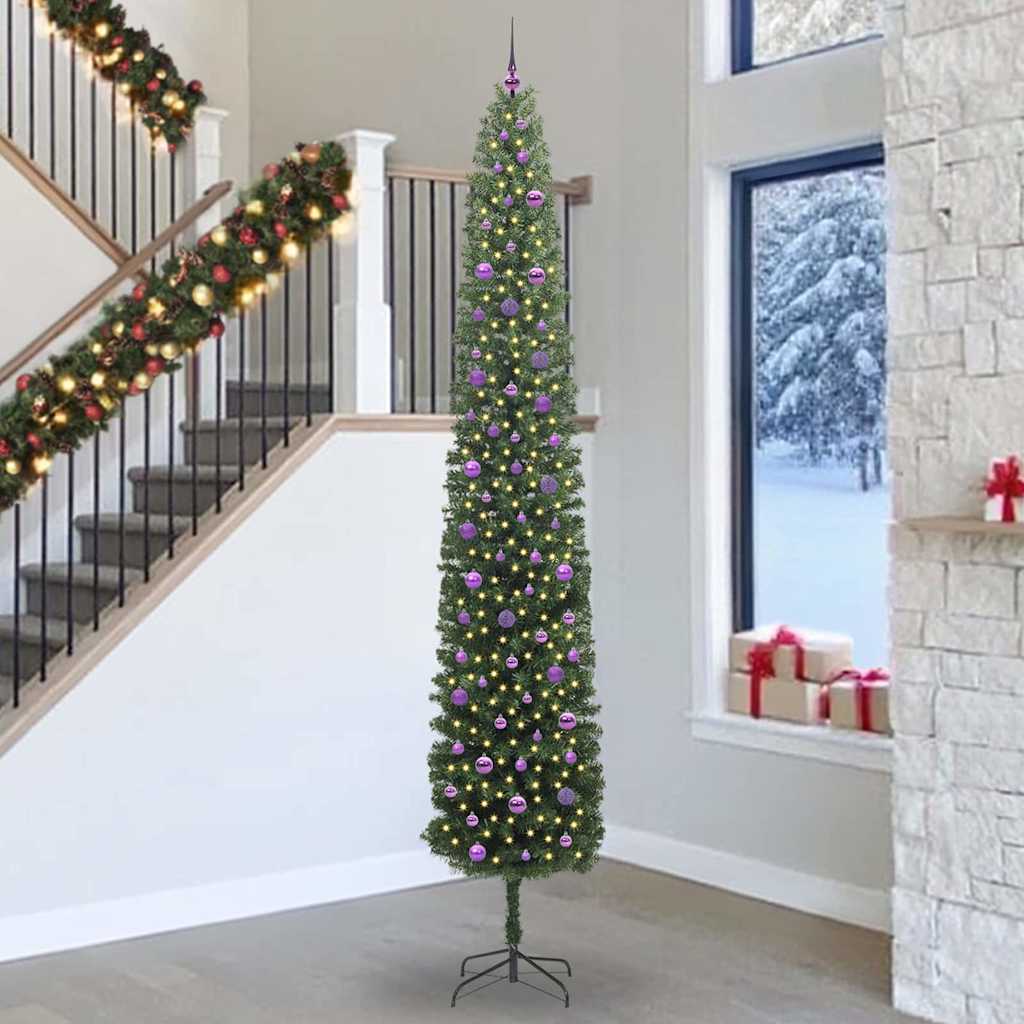 vidaXL Artificial Christmas Tree with 300 LEDs with Stand Green 300 cm - 45409