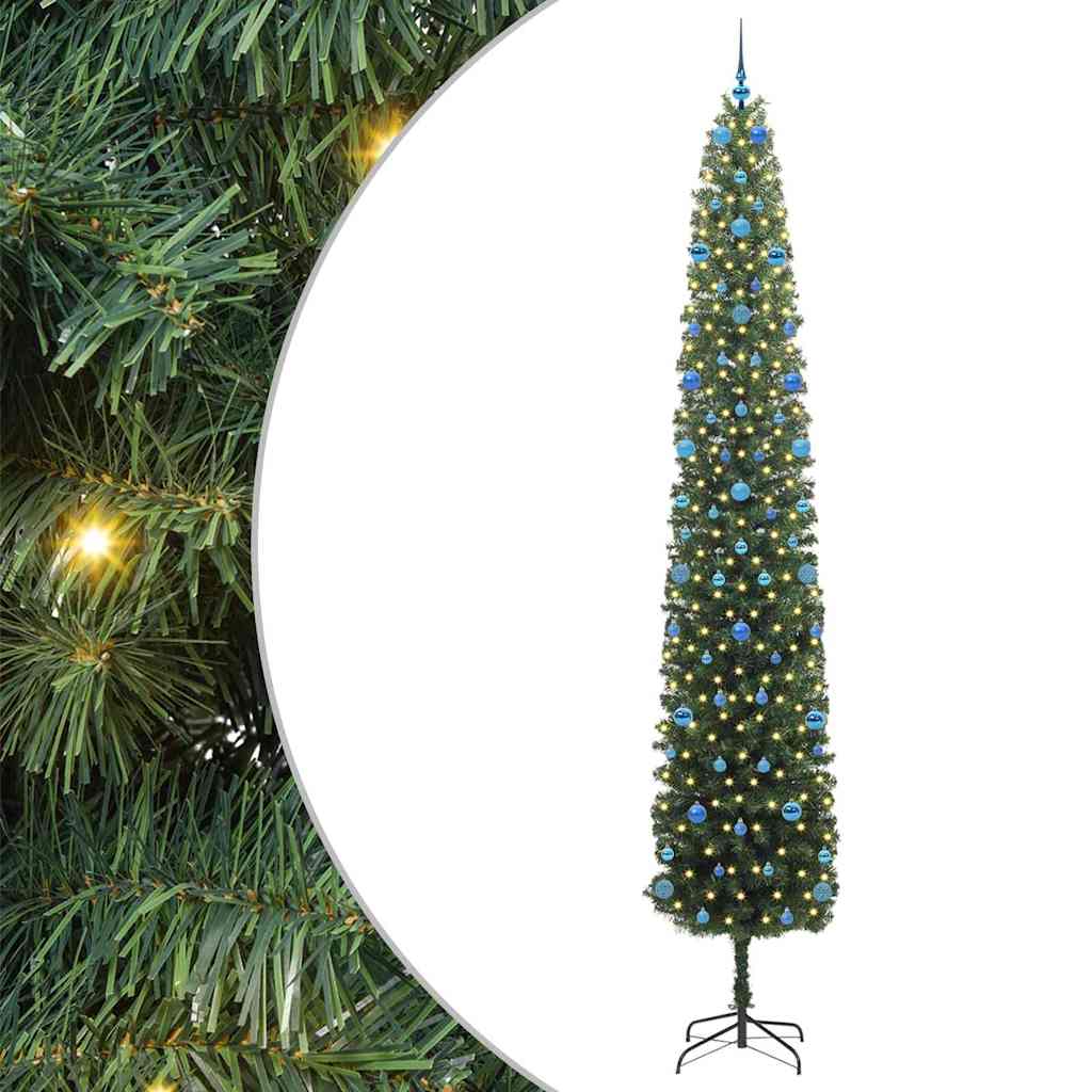 vidaXL Artificial Christmas Tree with 300 LEDs with Stand Green 300 cm - 45413