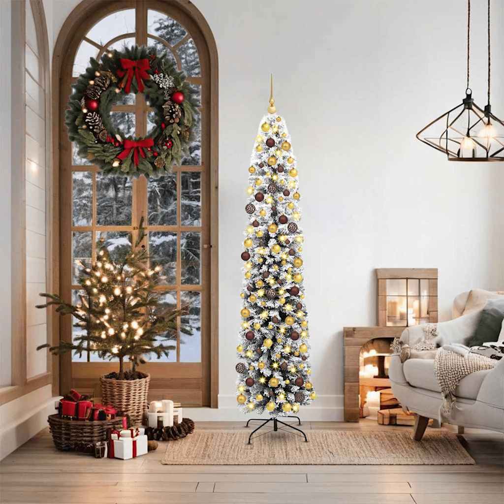 vidaXL Artificial Christmas Tree with 300 LEDs with Stand Green 180 cm - 45513
