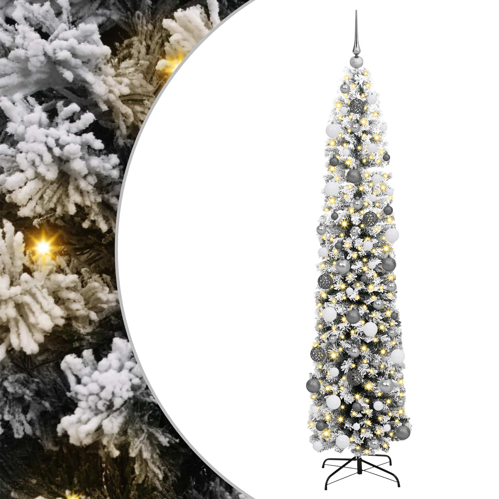 vidaXL Artificial Christmas Tree with 300 LEDs with Stand Green 180 cm - 45514