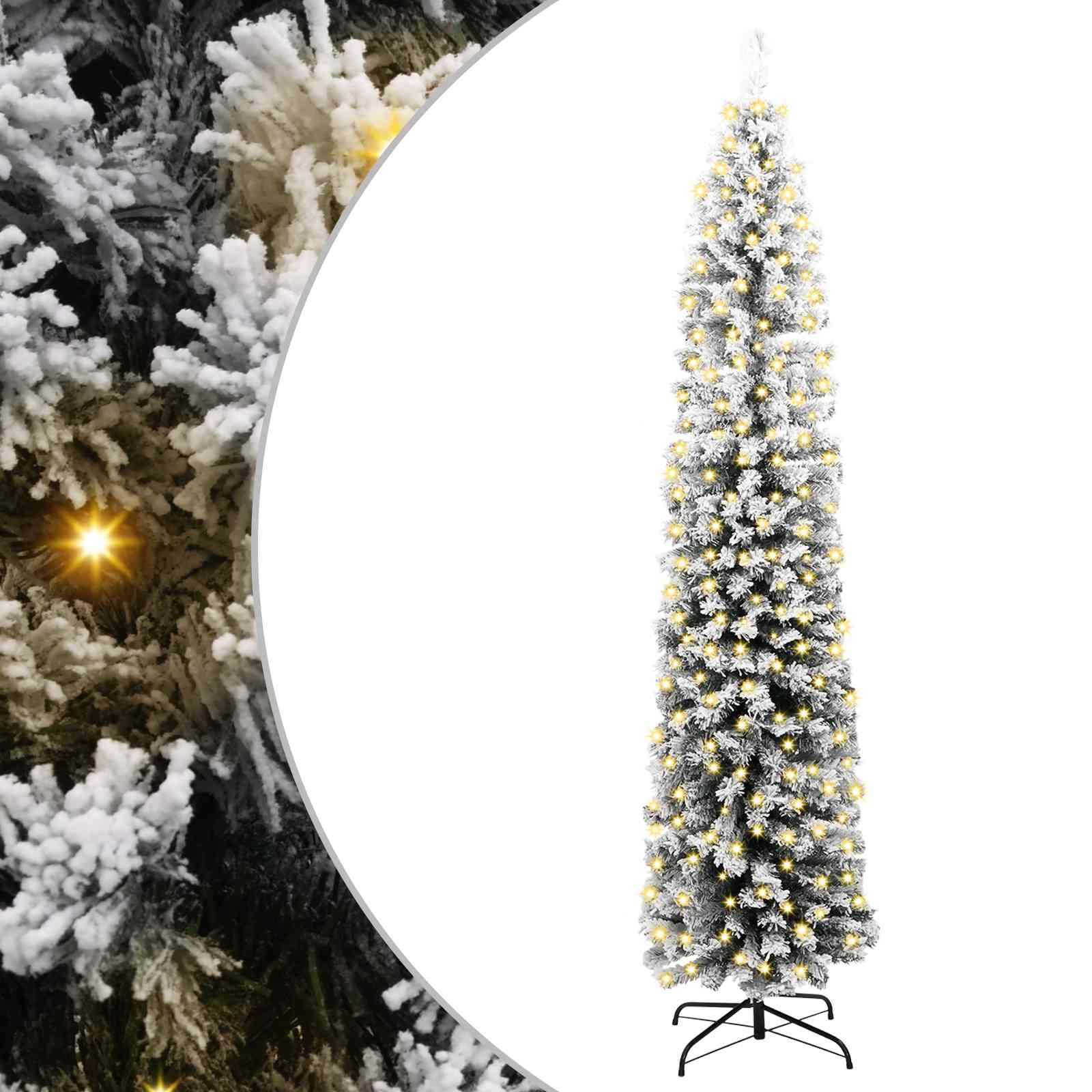 vidaXL Artificial Christmas Tree with 300 LEDs with Stand Green 210 cm - 45546