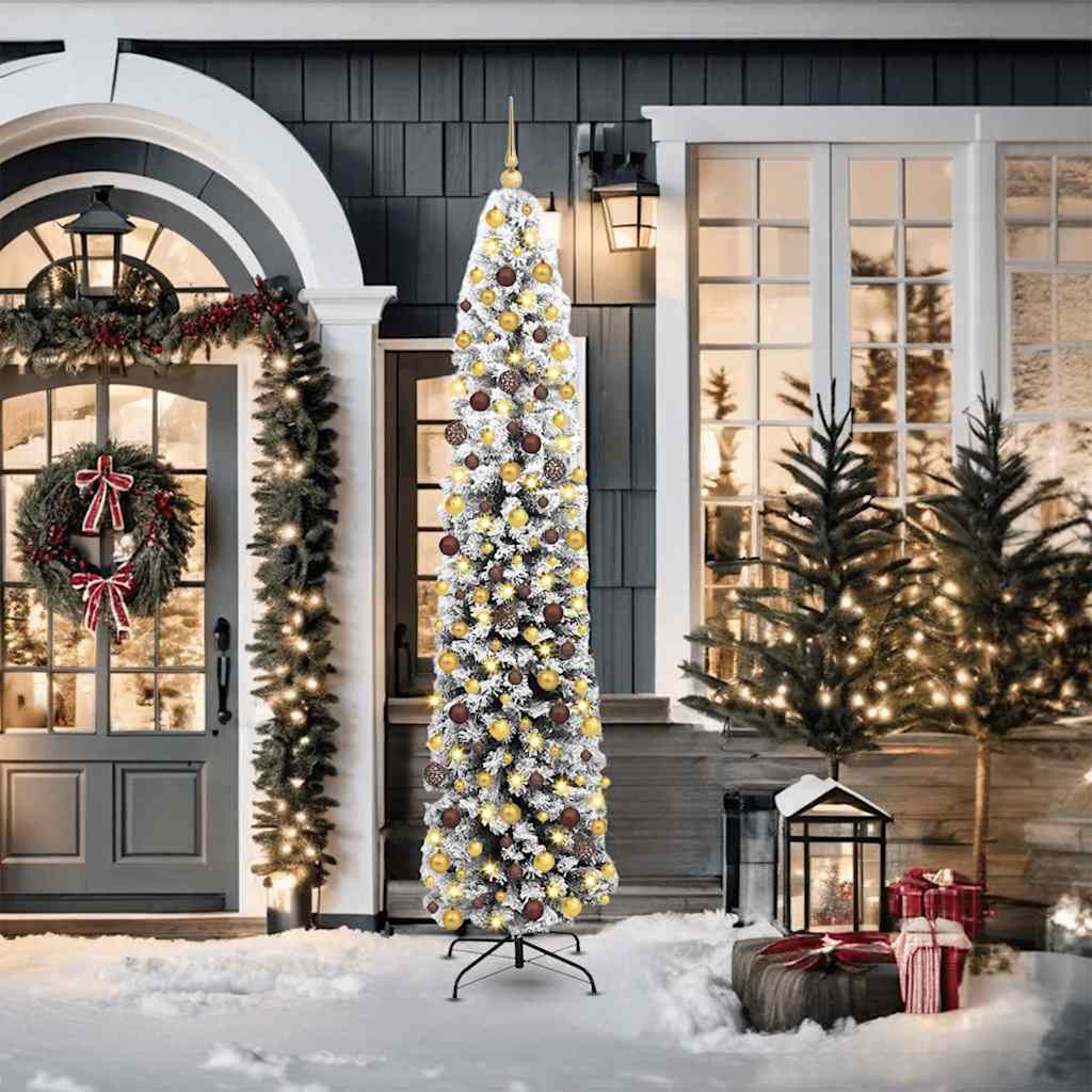 vidaXL Artificial Christmas Tree with 300 LEDs with Stand Green 210 cm - 45547
