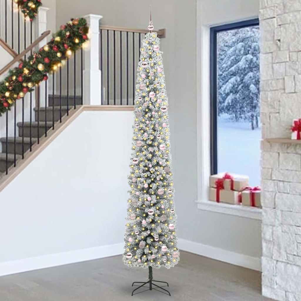 vidaXL Artificial Christmas Tree with 300 LEDs with Stand Green 270 cm - 45583