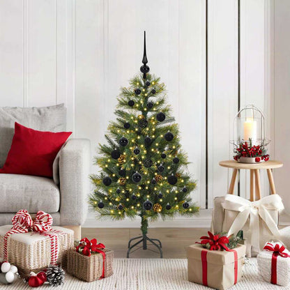 vidaXL Artificial Hinged Christmas Tree with Cones Green 120 cm - 45638