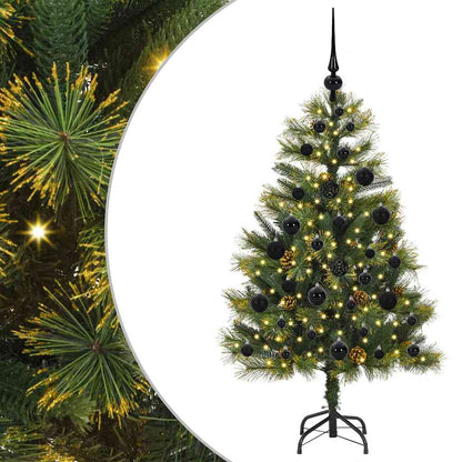 vidaXL Artificial Hinged Christmas Tree with Cones Green 120 cm - 45638