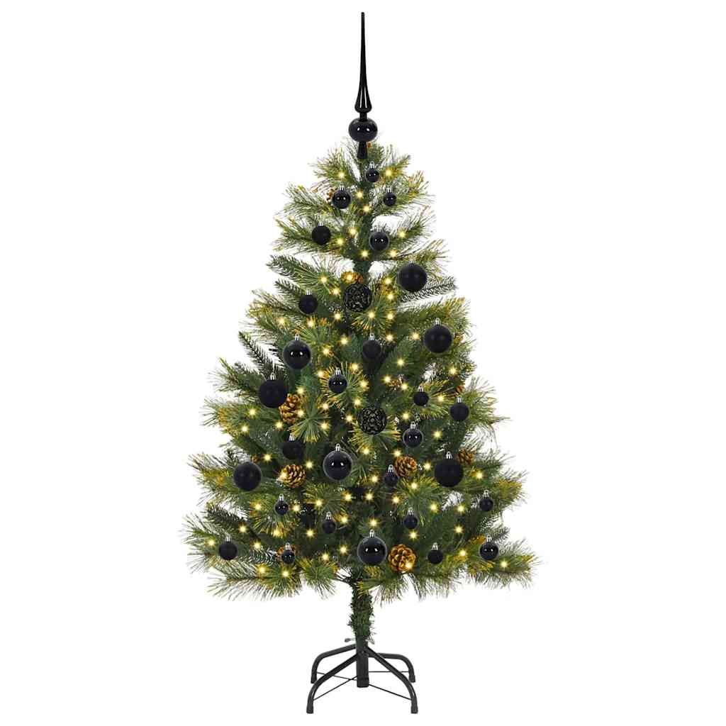 vidaXL Artificial Hinged Christmas Tree with Cones Green 120 cm - 45638