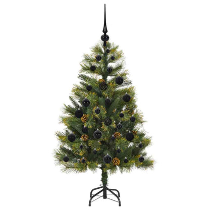vidaXL Artificial Hinged Christmas Tree with Cones Green 120 cm - 45638