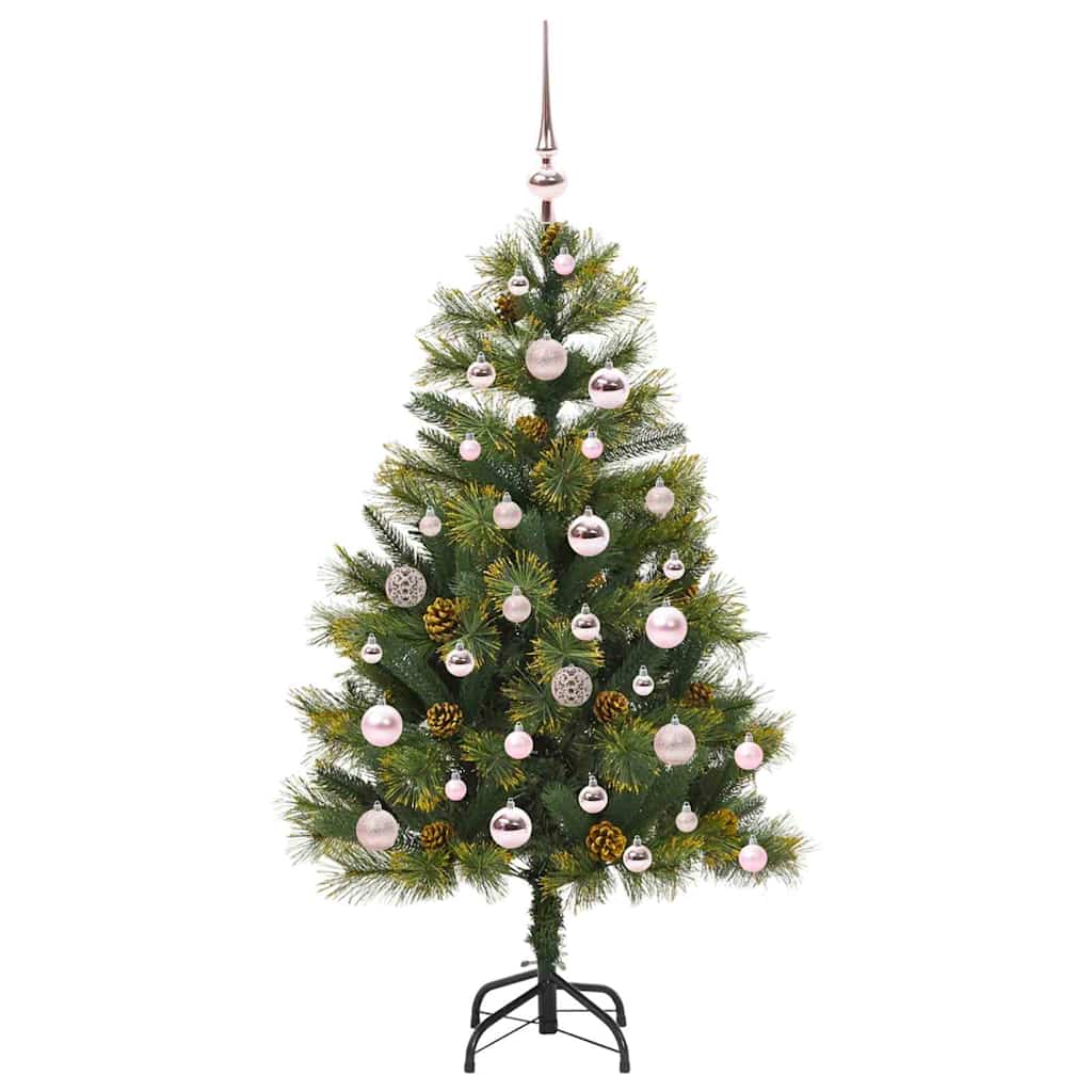 vidaXL Artificial Hinged Christmas Tree with Cones Green 120 cm - 45639