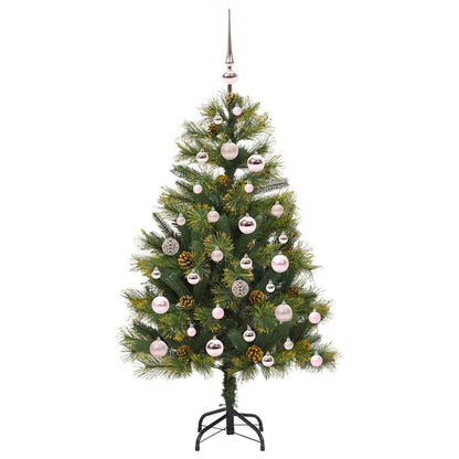 vidaXL Artificial Hinged Christmas Tree with Cones Green 120 cm - 45639