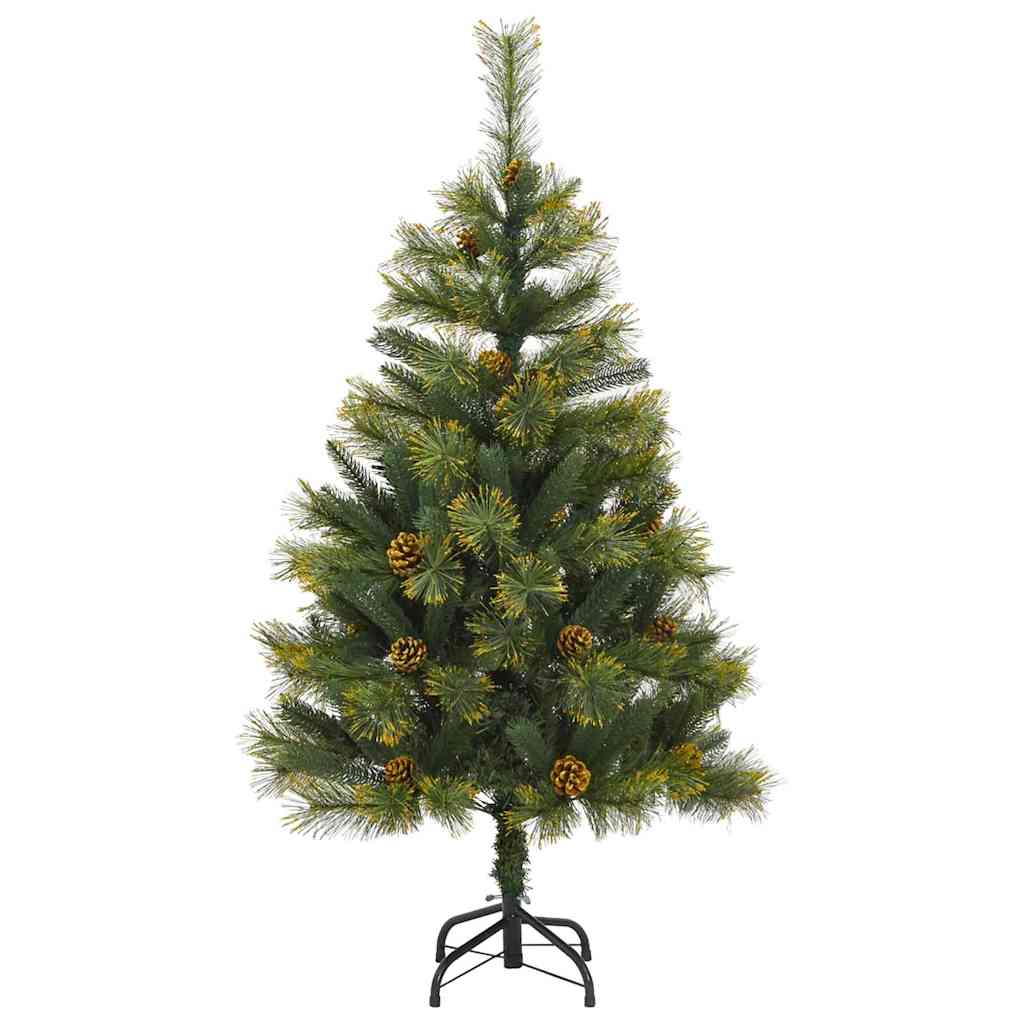 vidaXL Artificial Hinged Christmas Tree with Cones Green 120 cm - 45639