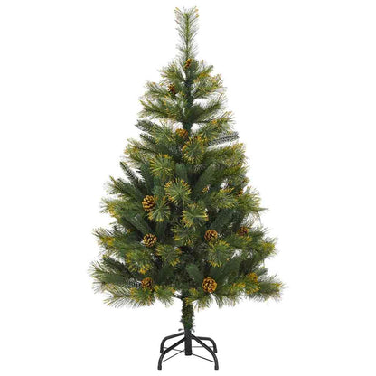 vidaXL Artificial Hinged Christmas Tree with Cones Green 120 cm - 45639