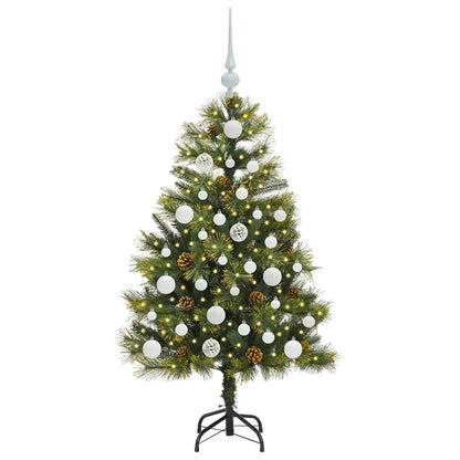 vidaXL Artificial Hinged Christmas Tree with Cones Green 120 cm - 45652