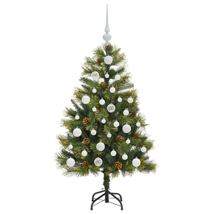 vidaXL Artificial Hinged Christmas Tree with Cones Green 120 cm - 45652