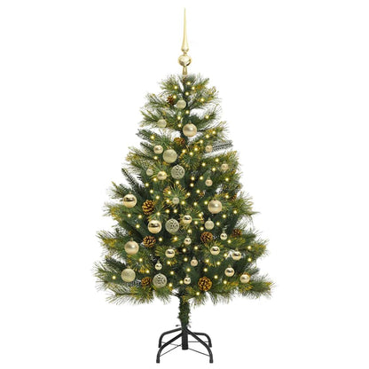 vidaXL Artificial Hinged Christmas Tree with Cones Green 120 cm - 45654