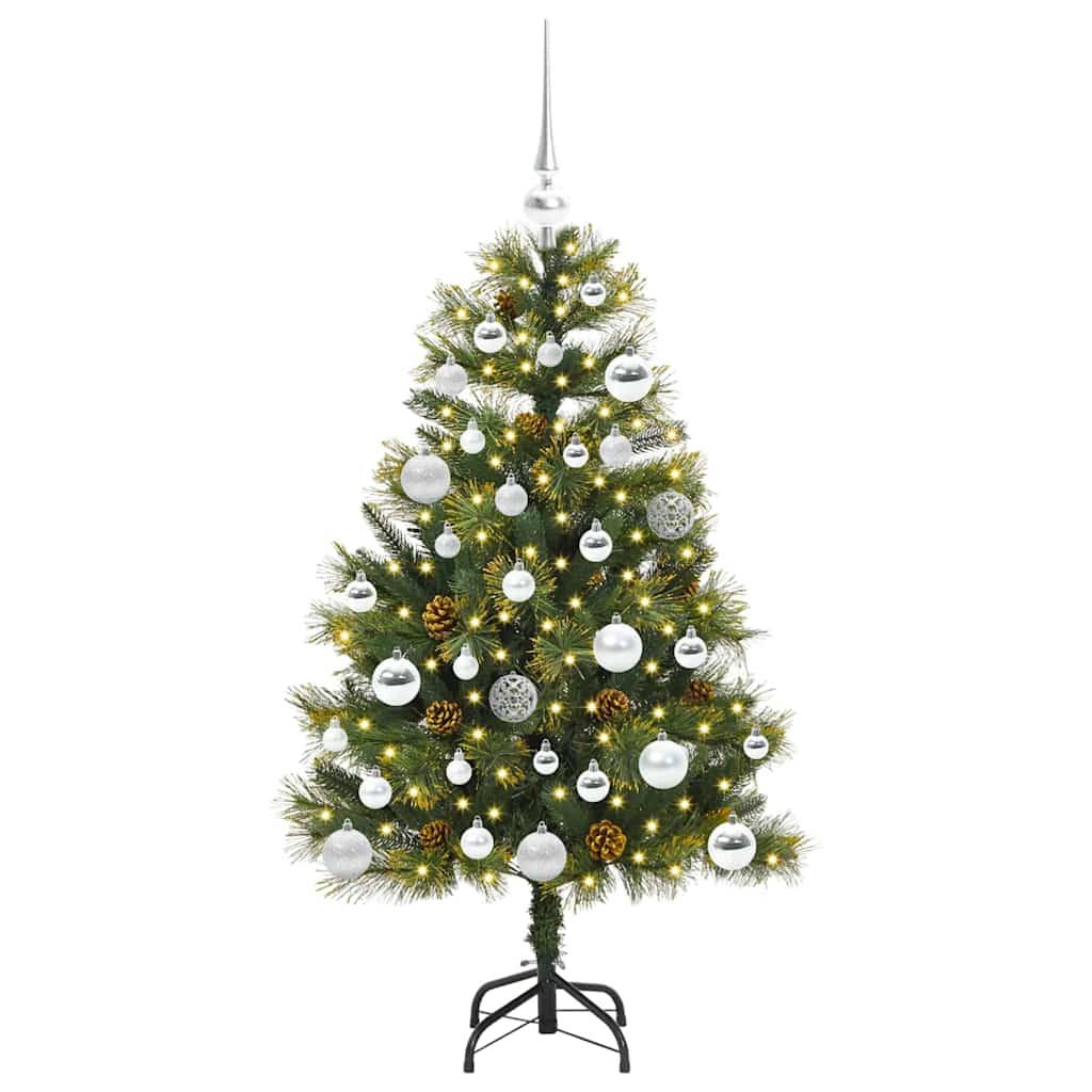 vidaXL Artificial Hinged Christmas Tree with Cones Green 120 cm - 45659