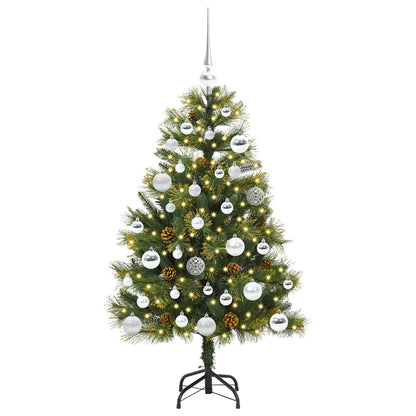 vidaXL Artificial Hinged Christmas Tree with Cones Green 120 cm - 45659