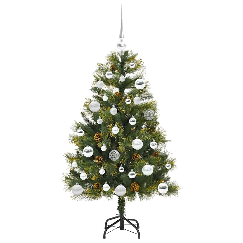 vidaXL Artificial Hinged Christmas Tree with Cones Green 120 cm - 45659