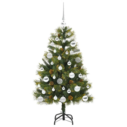 vidaXL Artificial Hinged Christmas Tree with Cones Green 120 cm - 45659