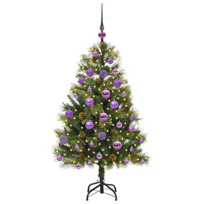 vidaXL Artificial Hinged Christmas Tree with Cones Green 120 cm - 45660