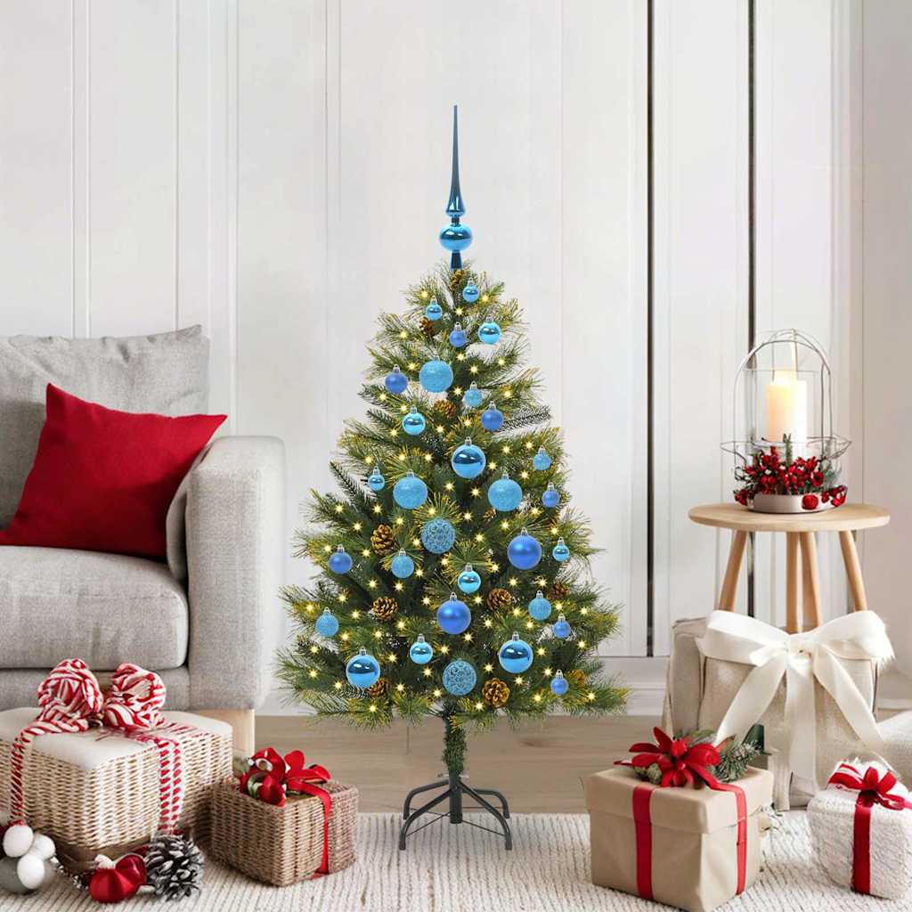 vidaXL Artificial Hinged Christmas Tree with Cones Green 120 cm - 45661